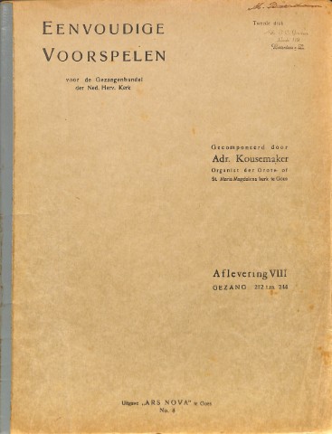 Eenvoudige voorspelen - deel 8 - Tweedehands notenschrift