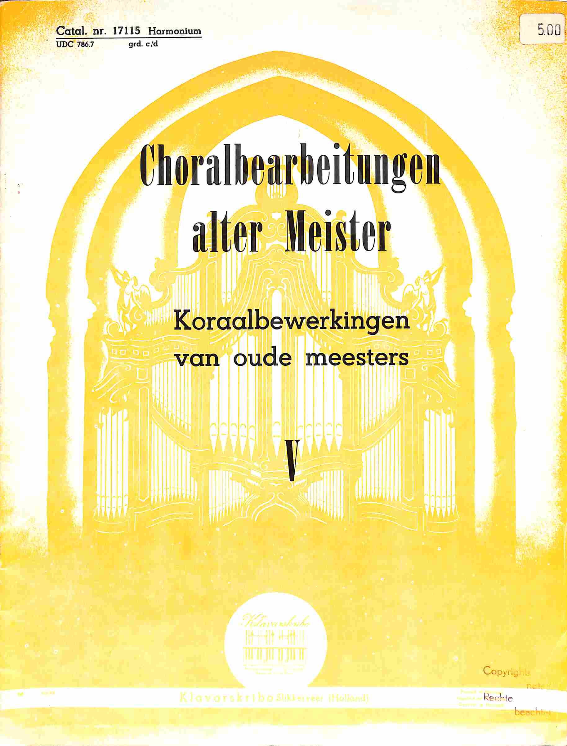 Choralbearbeitungen alter Meister - deel 5 - Tweedehands Klavar