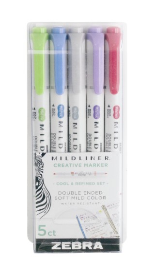 Highlighter - mildliner cool 5 stuks