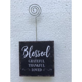 Blessed grateful thankful loved - houten blok