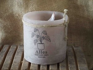 Alles wat leeft geeft Hem eer - windlicht M taupe