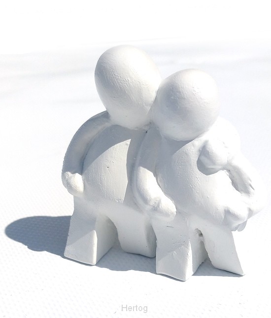 Beeldje Vriendschap - wit 7 cm.