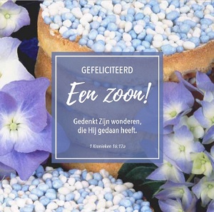 Gefeliciteerd Een zoon! - wenskaart Bijbeltekst SV
