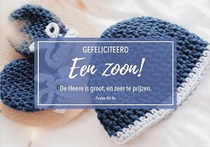 Gefeliciteerd Een zoon! - wenskaart Bijbeltekst SV