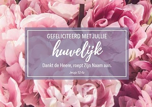 Gefeliciteerd met jullie huwelijk - wenskaart Bijbeltekst SV