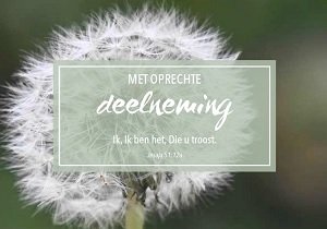Met oprechte deelneming - wenskaart Bijbeltekst SV
