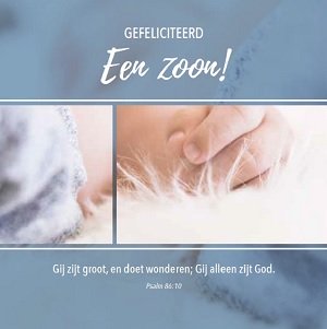 Gefeliciteerd Een Zoon! - wenskaart Bijbeltekst SV