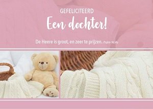 Gefeliciteerd Een dochter! - wenskaart Bijbeltekst SV