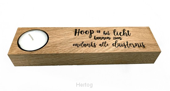 Hoop is het licht kunnen zien - waxinelichthouder