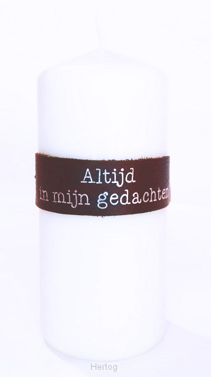 Altijd in mijn gedachten - stompkaars ivoor