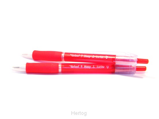 Geloof Hoop Liefde - balpen rood