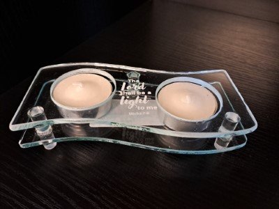 The Lord shall be a light to me - waxinelichthouder