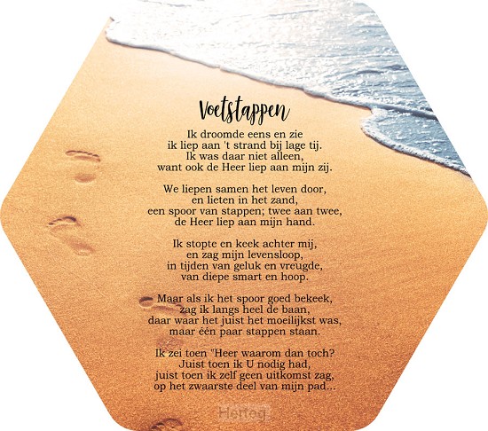 Voetstappen - tekstbord honingraat small