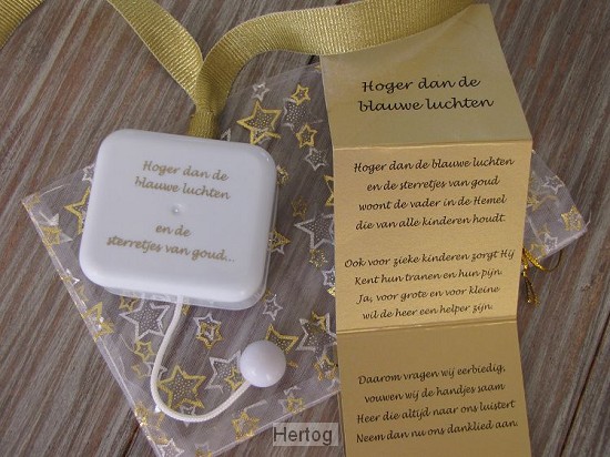 Muziekdoosje - Hoger dan de blauwe luchten - goud