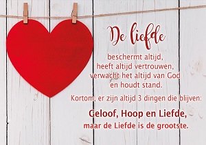 Geloof, hoop, liefde - kaart