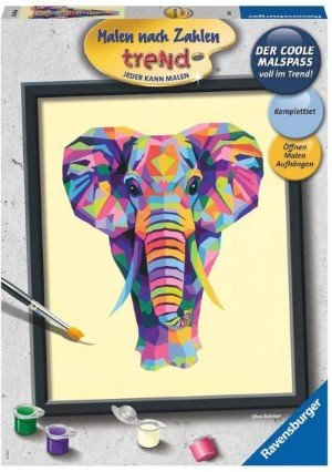 Bonte olifant - schilderen op nummer
