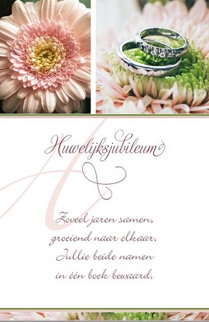 Huwelijksjubileum - wenskaart