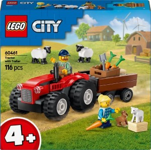 Rode tractor met aanhanger - LEGO City
