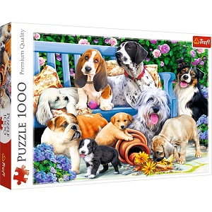 Honden in de tuin - 1000 stukjes