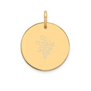 Hanger goudkleurig Bloemen 15 mm.