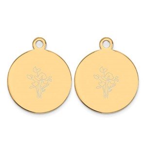 Oorbelhangers goudkleurig Bloemen 12 mm.