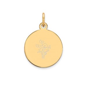 Hanger goudkleurig Bloemen 12 mm.
