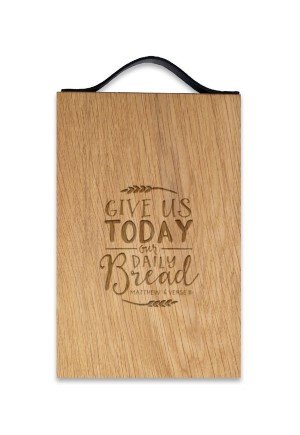Give us today our daily Bread - broodplank met leren handvat