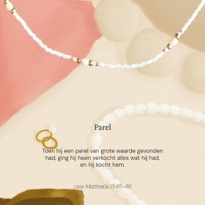 Ketting goudkleurig Parel