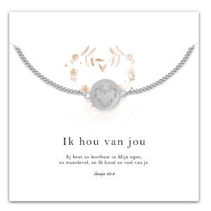 Ik hou van jou - Kinderarmband zilverkleurig
