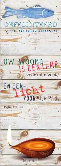 Gefeliciteerd met je belijdenis - boekenlegger met Bijbeltekst SV