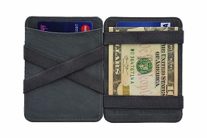Magic wallet portemonnee leer- blauw