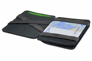 Magic wallet portemonne leer met muntvak - blauw