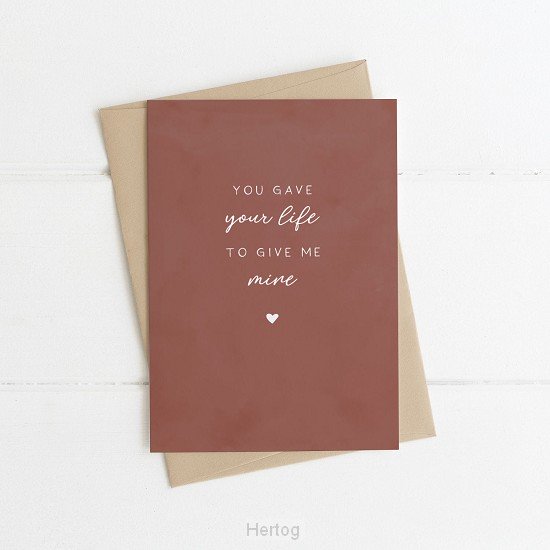 You gave your life - enkele kaart met envelop
