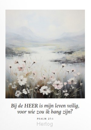 Bij de HEER is mijn leven veilig - enkele kaart met envelop