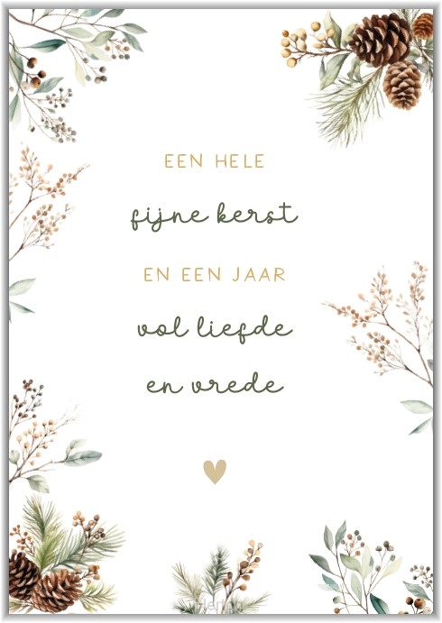 Een hele fijne kerst en een jaar vol liefde en vrede