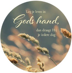 Leg je leven in Gods hand - muurcirkel 25 cm.