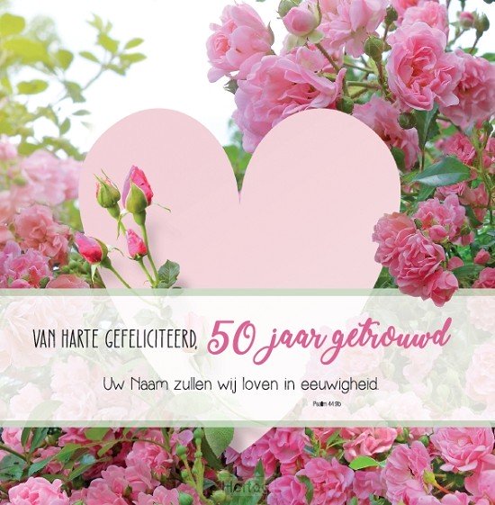 Van harte gefeliciteerd, 50 jaar getrouwd - wenskaart Bijbeltekst SV