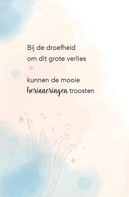 Bij de droefheid om dit grote verlies - wenskaart Verlies valt zwaar