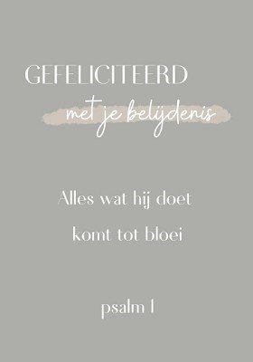 Gefeliciteerd met je belijdenis - kaart
