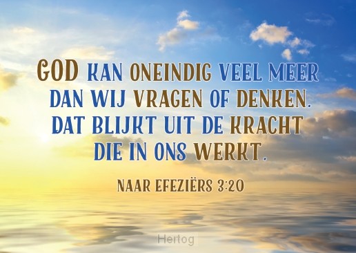 God kan oneindig veel meer - kaart