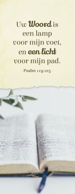 Uw Woord is een lamp voor mijn voet en een licht voor mijn pad - boekenlegger