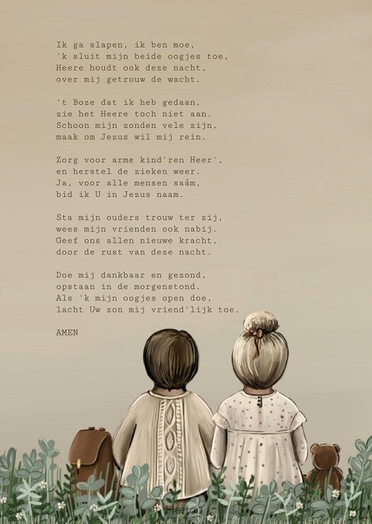 Ik ga slapen, ik ben moe - enkele kaart met envelop