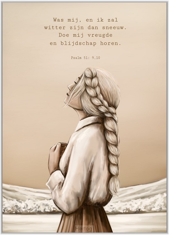 Was mij, en ik zal witter zijn dan sneeuw - enkele kaart met envelop