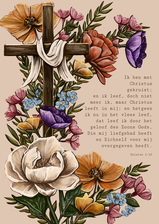 Ik ben met Christus gekruist: en ik leef - enkele kaart met envelop