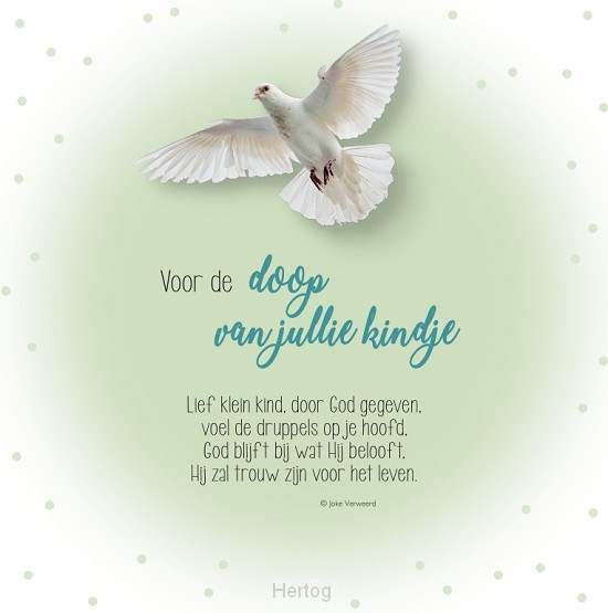 Voor de doop van jullie kindje - wenskaart met gedicht