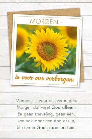 Morgen is voor ons verborgen - wenskaart
