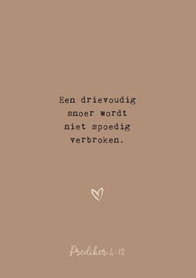 Een drievoudig snoer wordt niet haast verbroken - kaart