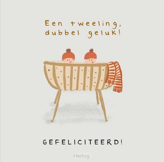 Een tweeling, gefeliciteerd! - kaart