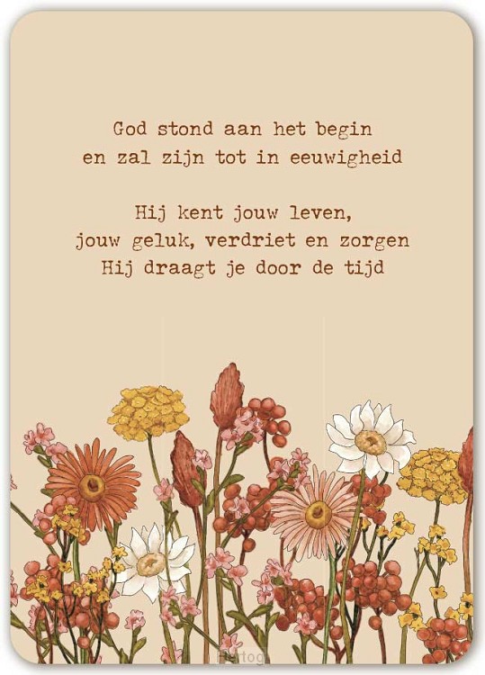 God stond aan het begin - enkele kaart met envelop