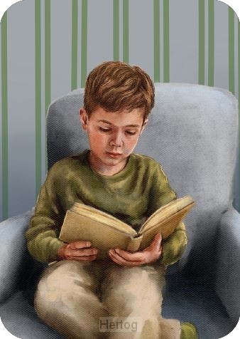Lezend jongetje - minikaart